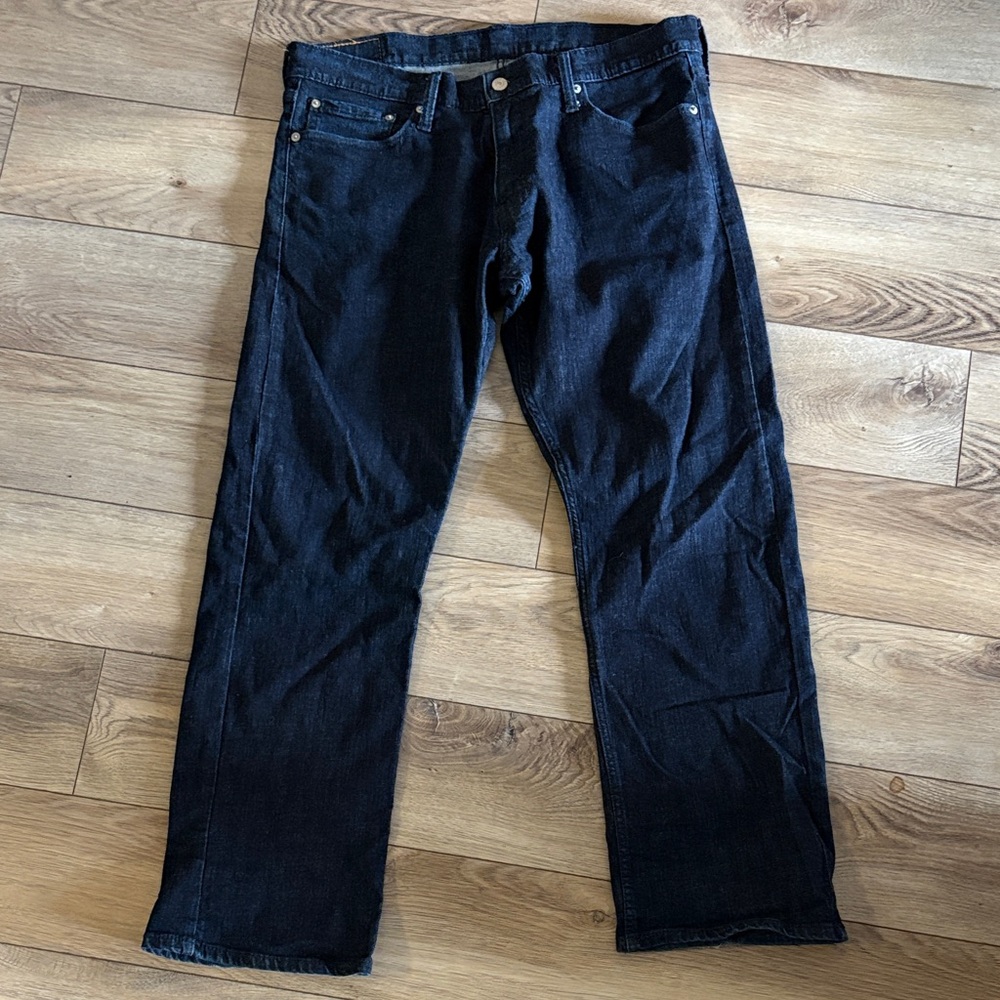 LEVIS 514 - Men's White Tag Straight Fit Dark Blue Jeans - 34/30